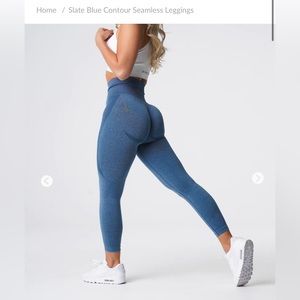 NVGTN Slate Blue Contour Seamless Leggings (S)